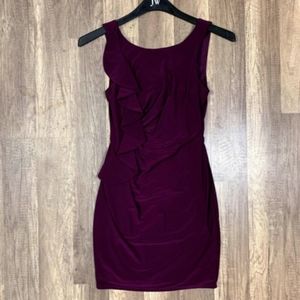- 🐦- Hailey Logan by Adrianna Papell sz S Purple Ruffled Body Con Dress